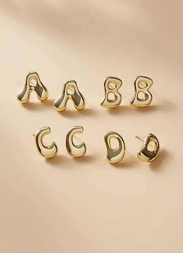 front Bubble Letter Earrings Bridesmaid Gifts