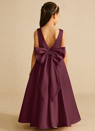 burgundy childrens bridesmaid dresses Red Junior Summer Solstice Sale The bodice is covered girls' evening dress birthday Size:us-2