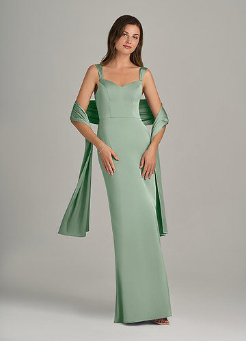 front Azazie Matching Color Stretch Satin Shawl