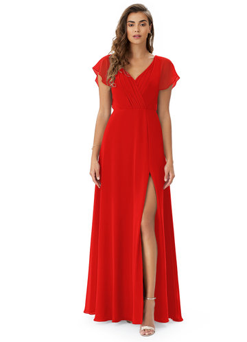 red bridesmaid dress