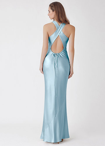 Soleil Sky Blue 100% Washable Silk Maxi Dress image1