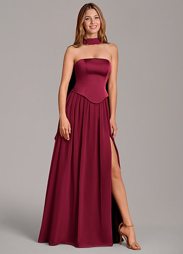 Burgundy Corset Bridesmaid Dresses | Azazie