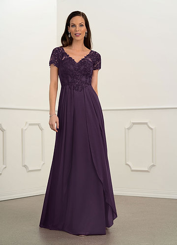 deep purple mother of the bride dresses