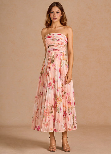 Celestine Abstract Bouquet Floral Midi Dress image1