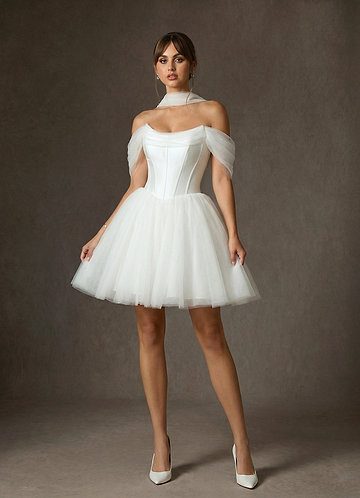 Azazie Naef Wedding Dresses Vestido Diamante Branco de Tule de Linha A image1