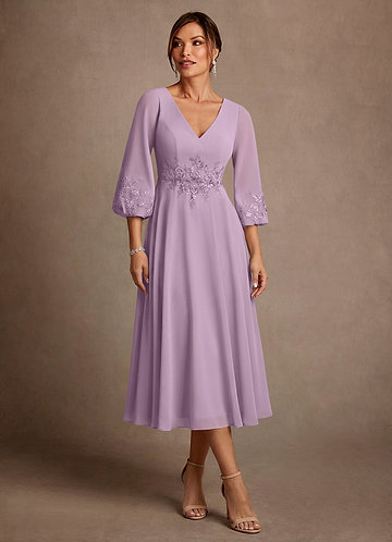 Azazie Ana Mother of the Brides Dresses Wisteria A-Line Lace Chiffon Dress image1