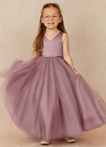 Dusky pink flower girl dress deals