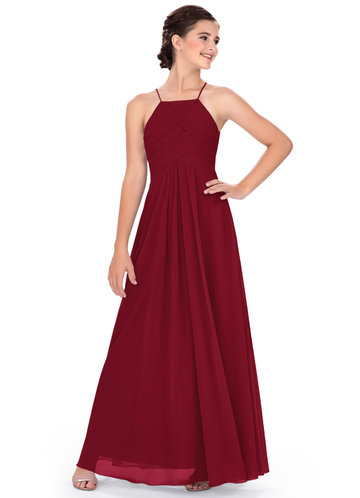 burgundy junior bridesmaid dresses