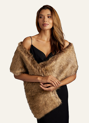 front Faux Fur Scarf Stoles Wraps