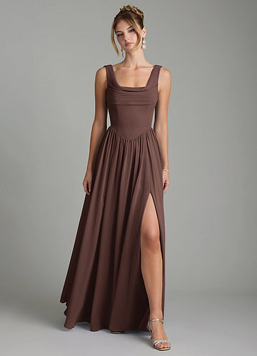 Novi Bridesmaid Dresses Ganache A-Line Pleated Chiffon Dress image1