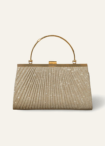 front Glitter Pleated Handbag