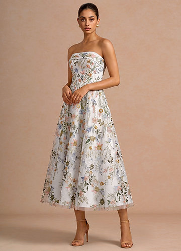 Evangeline White Midi Dress image1