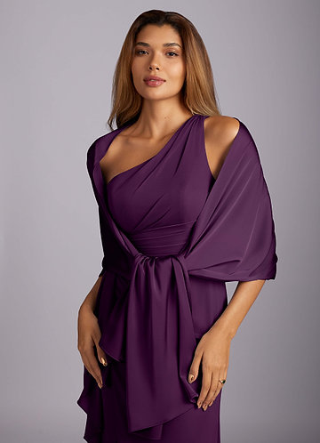 front Azazie Aleena Stretch Satin Shawl