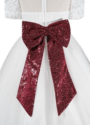 Matching Color Matte Satin Sash with Back Bow