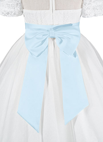 Matching Color Matte Satin Sash with Back Bow