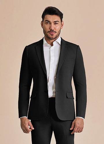 front William Black Comfort Blend  Suit Jacket
