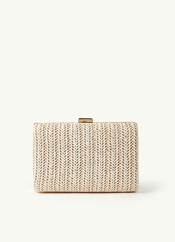 front Woven Wicker Clutch Bag 0