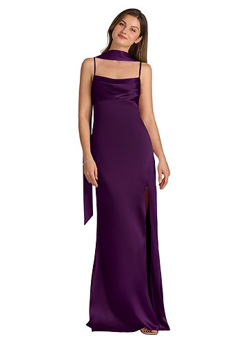 front Azazie Matching Color Matte Satin Scarf