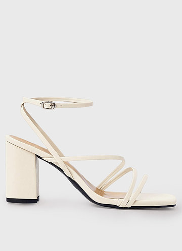 front Ankle Strap Block Heel Sandals