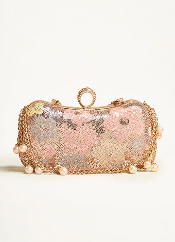 front Sequin Embellished Clutch