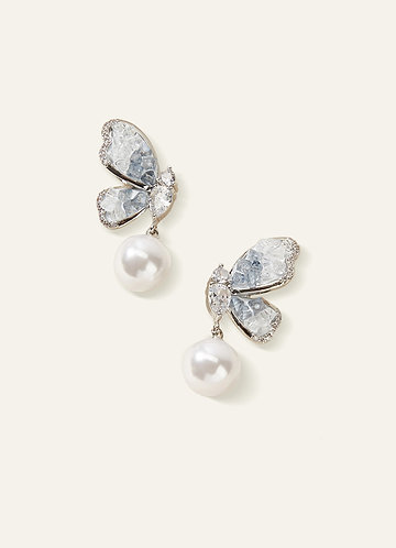 front Something Blue Butterfly Wing Drop Earrings