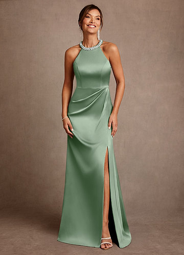 slim fit dress slacks Salem Chic Two-Pieces Tiered Midi Chiffon Mother of The Bride Dresses, Daffodil main image 0