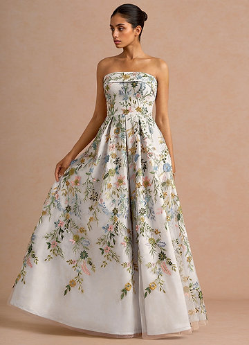 Abito Lungo Bianca Evangeline front