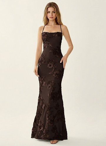 brown lace prom dress Backless Long A Line Brown Beaded Sweetheart Tulle Prom Dresses PSK344 US0 / Custom Color