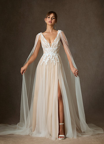 Azazie Goddess Wedding Dress front