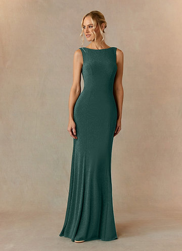 Upstudio Hamden Mother of the Bride Dresses Pine Mermaid Bateau Neckline Metallic Knit Dress image1