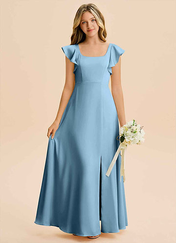 Steel Blue Junior Bridesmaid Dresses