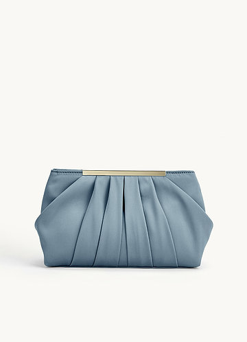 front Stretch Satin Pleated Clutch