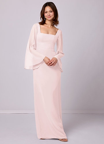 Barbie ♥ Azazie Bridesmaid Dresses Sheath Bow Chiffon Floor-Length Dress image1 0
