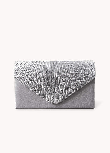 front Rhinestone Satin Clutch Bag