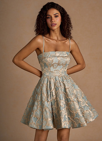 sachin and babi light blue dress V Neck Open Back Layered Coral Short Prom Dresses, V Neck Coral Homeco –  morievent main image 0