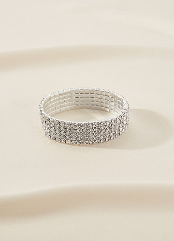 front Armband met meerdere lagen stretch-strass