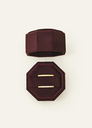 front Caixa de veludo para alianças de casamento