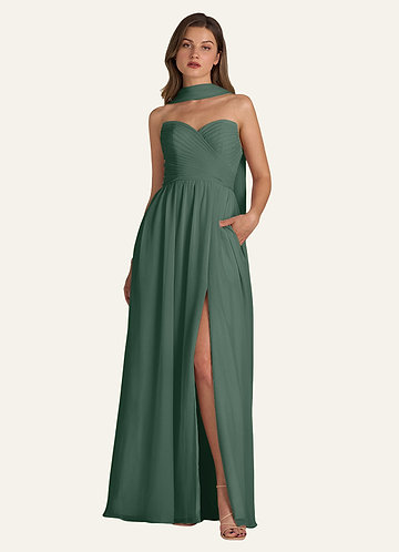 front Azazie Matching Color Chiffon Scarf