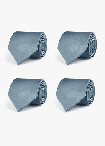 front Stretch Satin Matching Groomsmen Tie Set – 4 Pieces