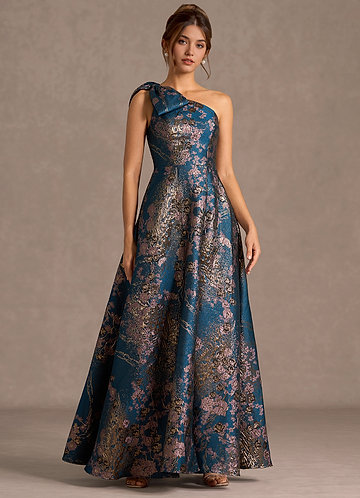 Robe Longue Floral Sarcelle Jonelle image1