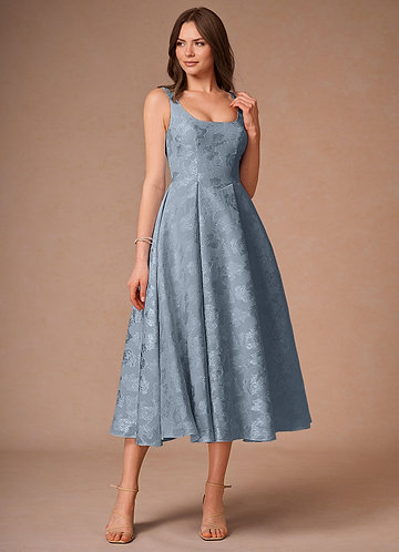 Briac Dusty Blue A-line Midi Dress image1 0
