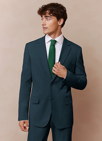 front Savile Teal Wool Blend Suit Jacket