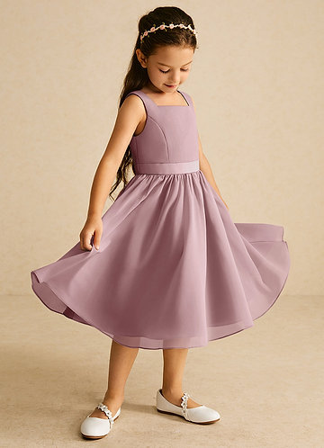 Dusty purple flower girl dresses on sale