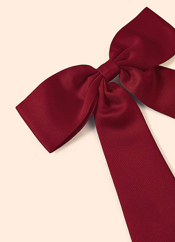 front Hårspännen i stretchig satin med rosett i matchande färg