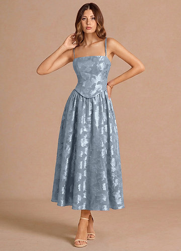 Petal Dusty Blue Midi Dress image1