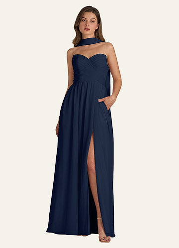 front Azazie Bufanda de gasa de color a juego