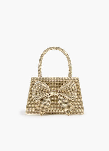 front Rhinestone Embellished Bow Handbag
