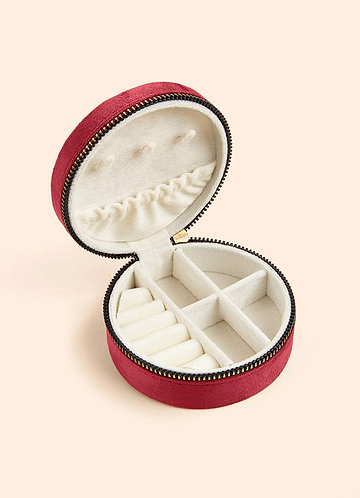 front Bridesmaid Velvet Round Jewelry Box