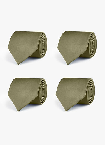 front Stretch Satin Matching Groomsmen Tie Set – 4 Pieces