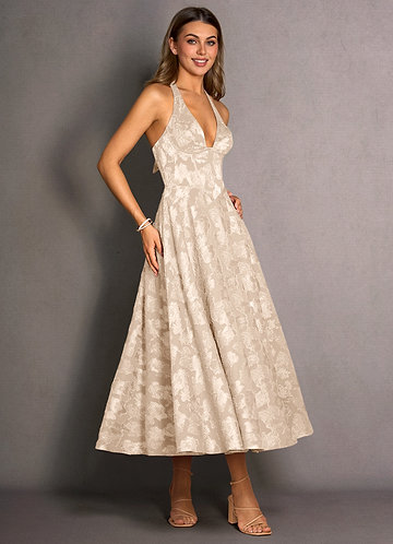Isabeau Cream Midi Dress image1